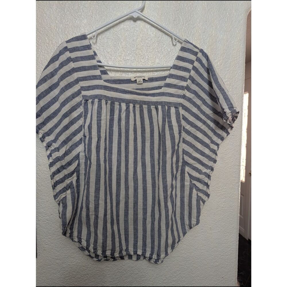beachlunchlounge Blue & White Striped Square Neck Tunic
